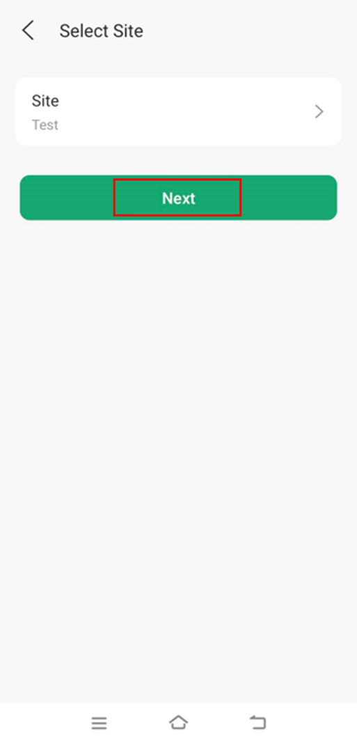 Page where you can choose the site you want to add.