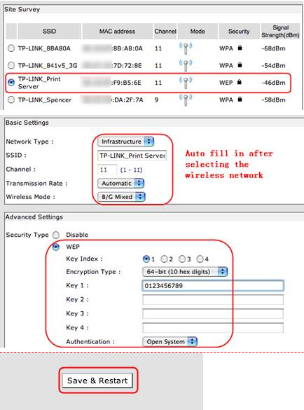 Select wireless network.