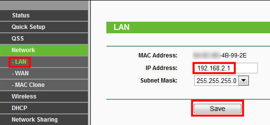 LAN page.