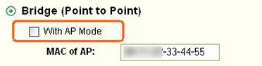 "With AP Mode" option.