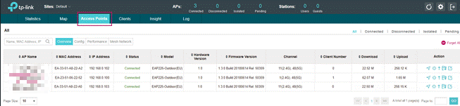 Shows path to select specific access point.