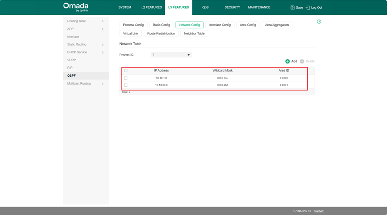 Configure OSPF on standalone L3 switches.