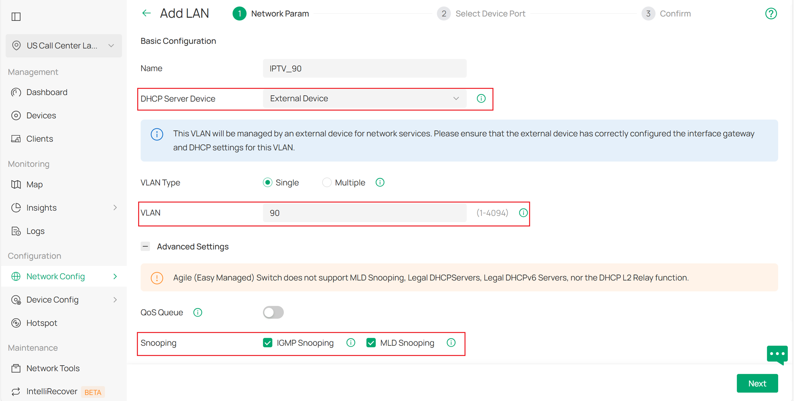 Creating VLANs to be used.