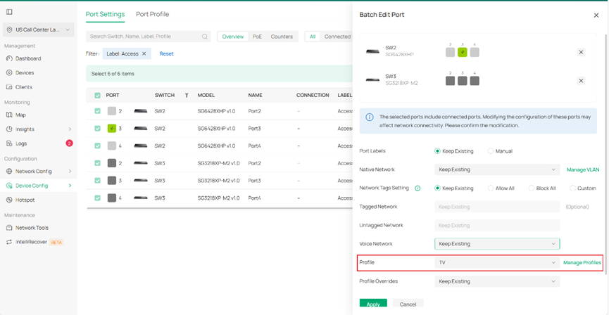 Saving the changes you have just configured.