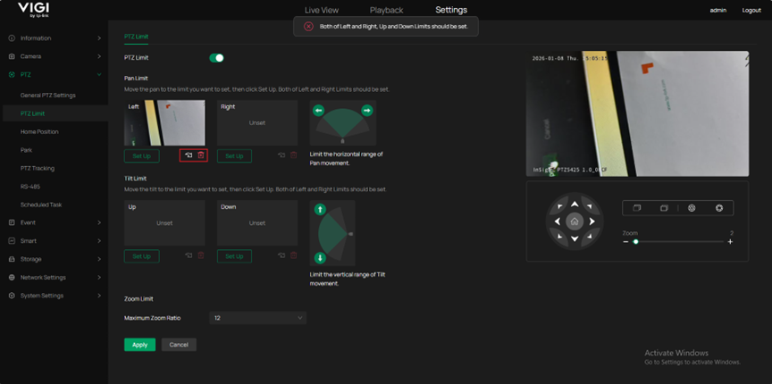 Display the position of the call and delete buttons.