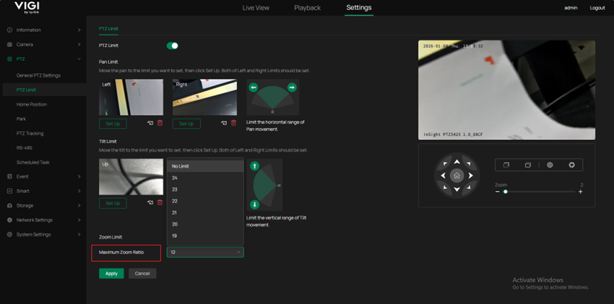 Displays the maximum selectable zoom ratio.