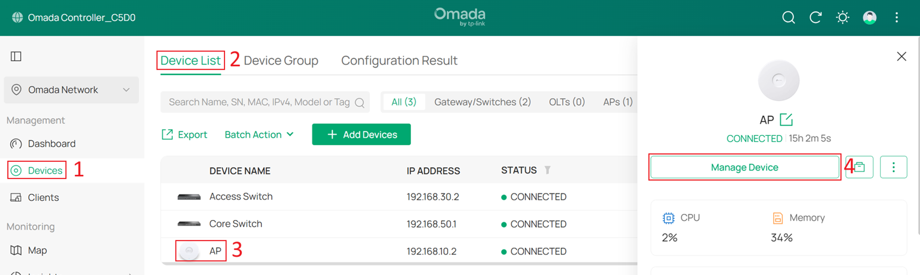 Go to the private configuration page of AP.
