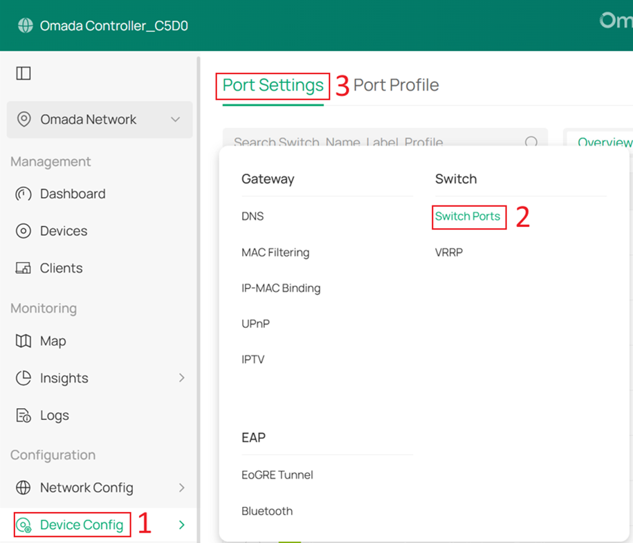 Go to Port Settings.