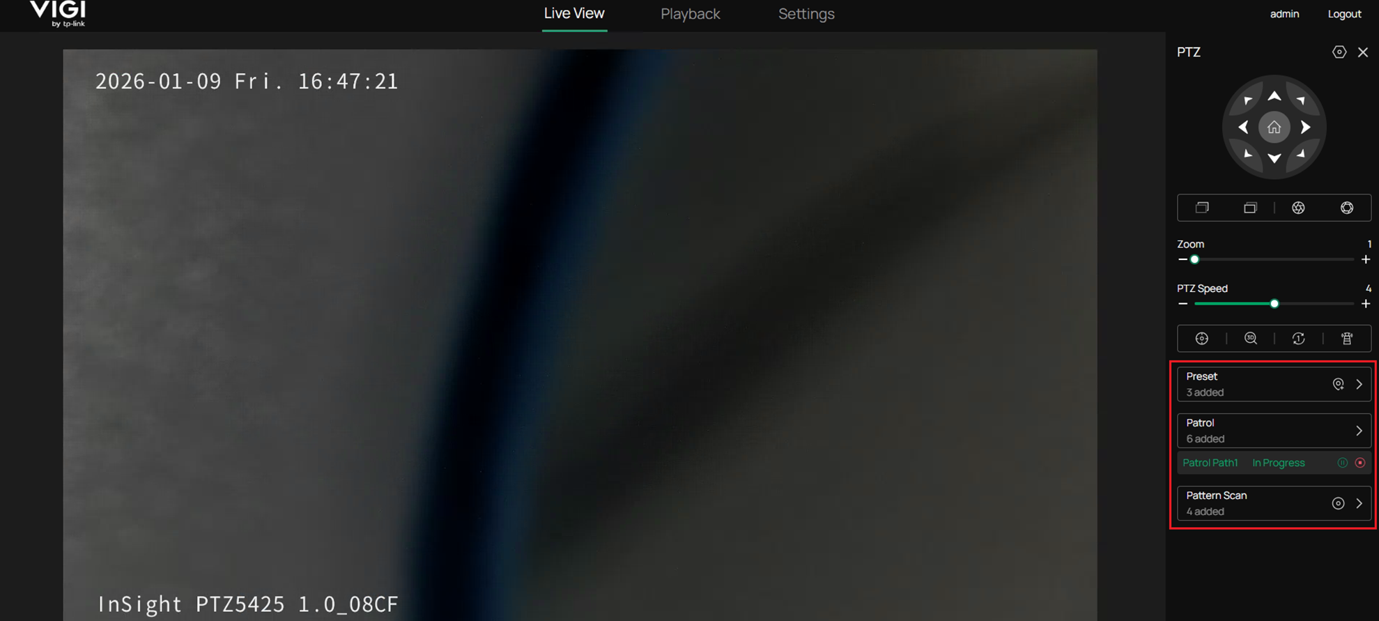 Show location of preset options in live view.