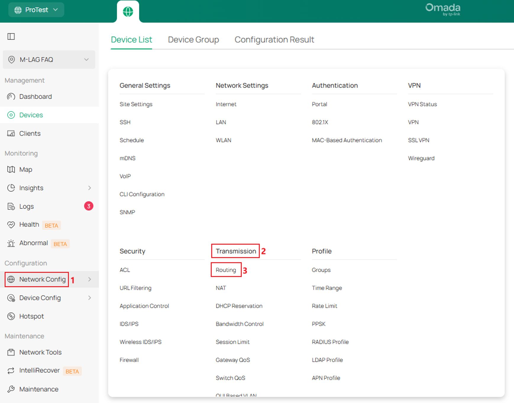 Show the process of entering gateway static route configuration page.
