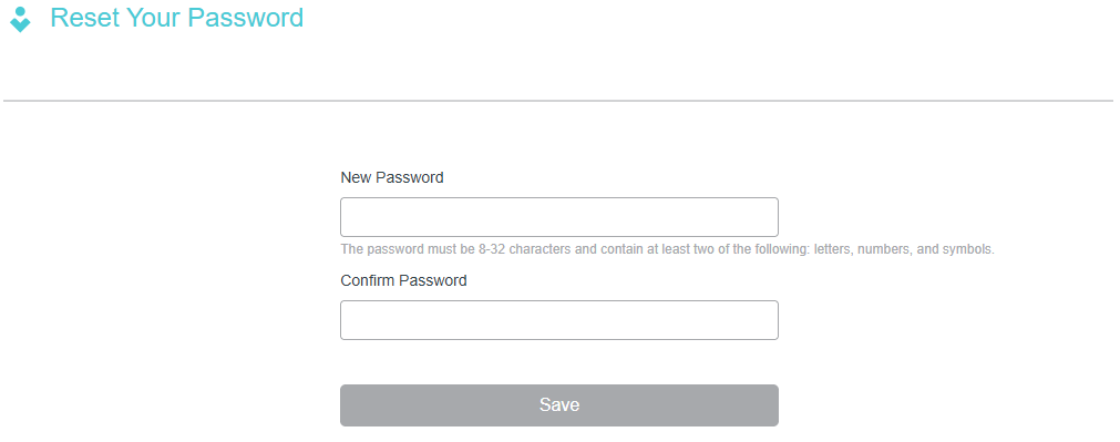 Set and confirm new password.