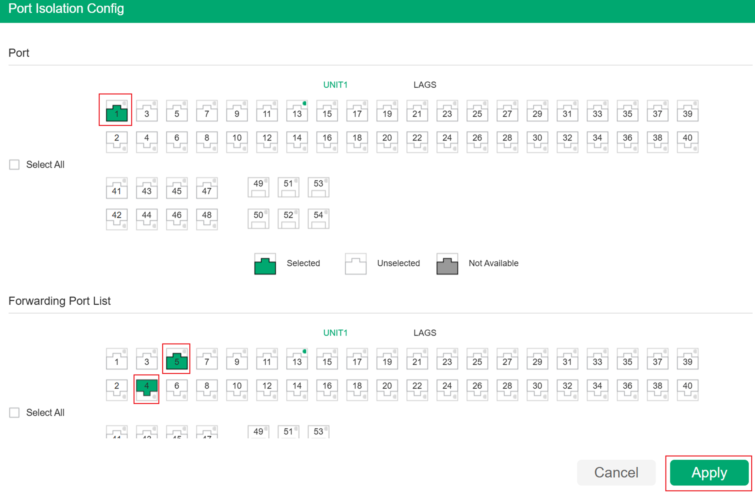 Screenshot of the first configuration step for this scenario in standalone mode.