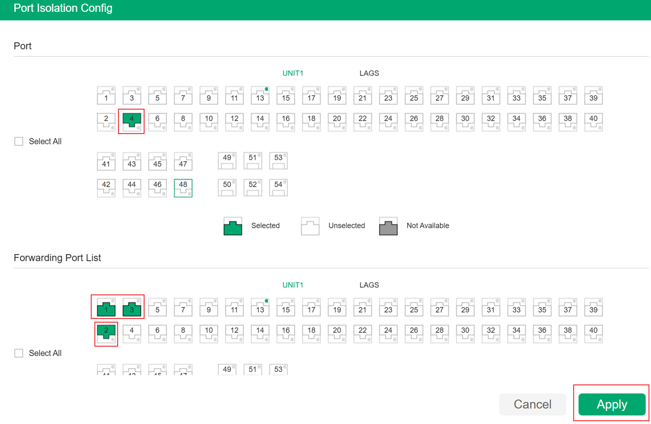 Screenshot of the fourth configuration step for this scenario in standalone mode.
