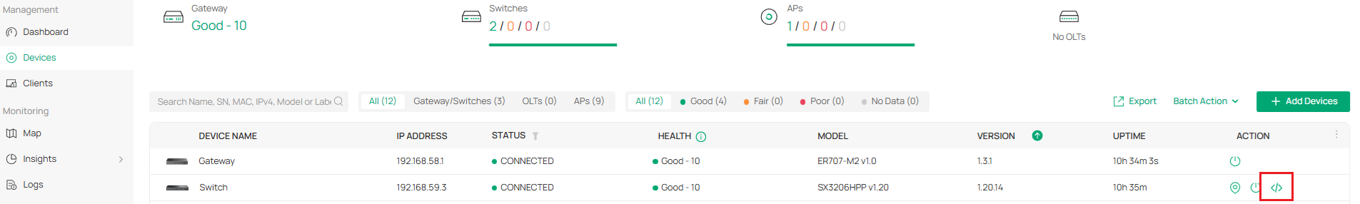 The position of Show Running Config.