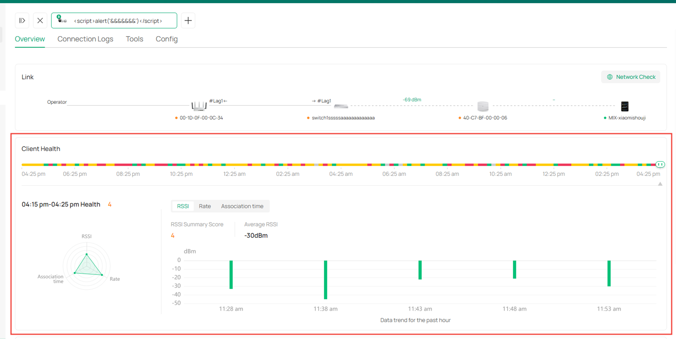 Show how to check all client health chart.