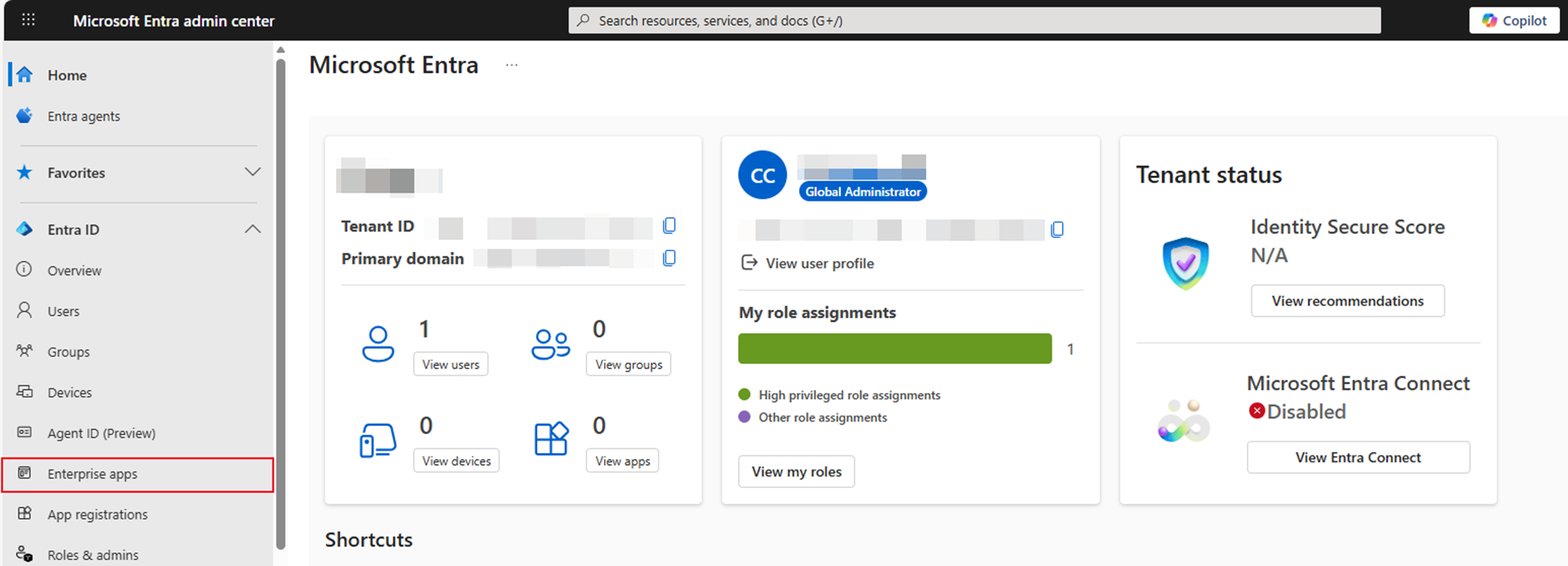 Show the position of Enterprise apps.