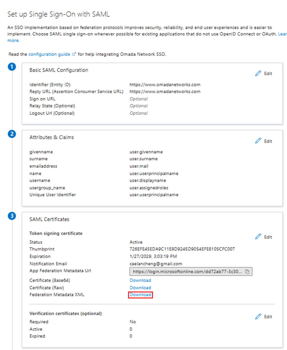 Show how to download the IdP metadata file.