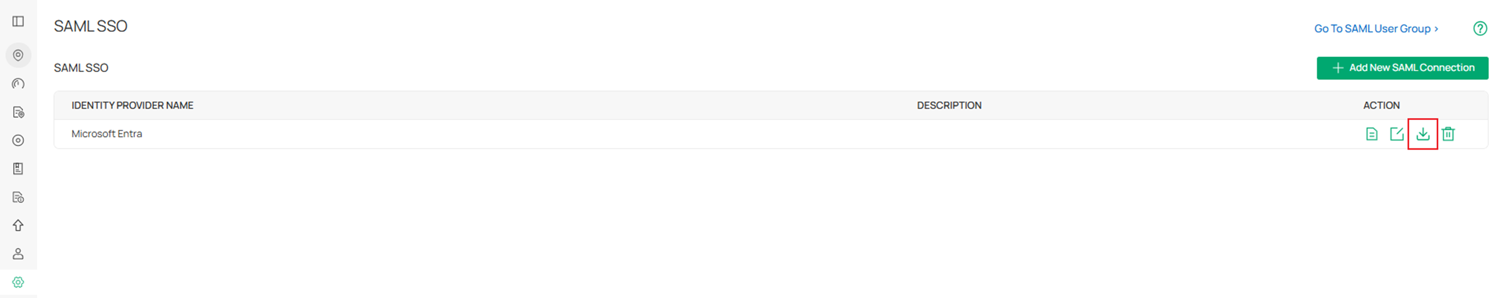 Show the position of the download button.