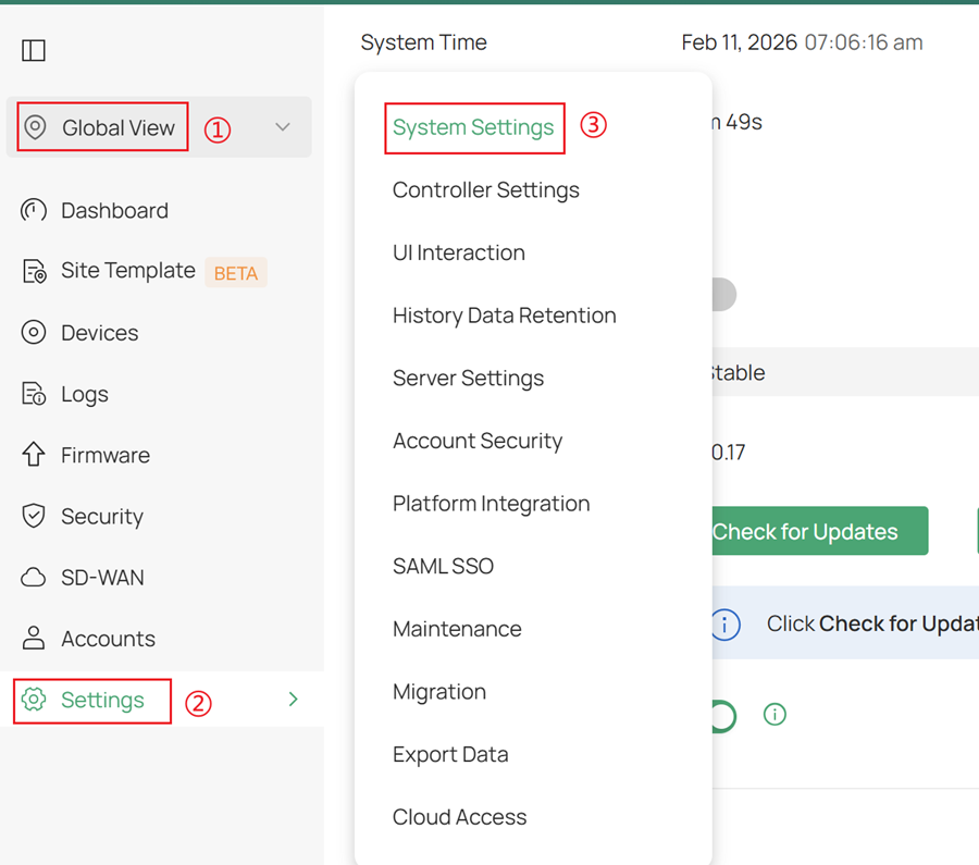 Navigate to System Settings.