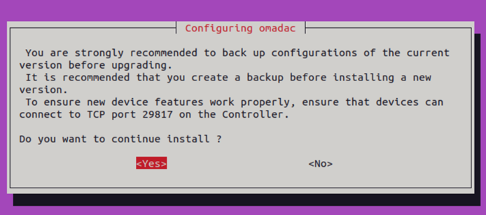 Confirm to continue the installation.