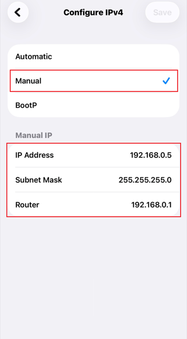 The detailed page of configuring IPv4 settings.