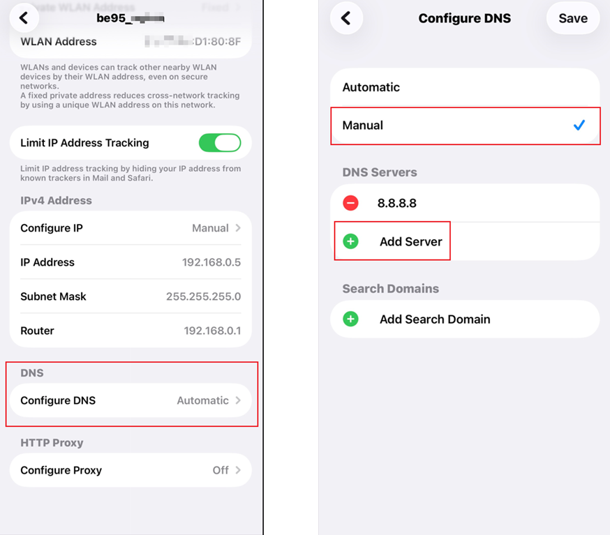 The method to configure DNS.
