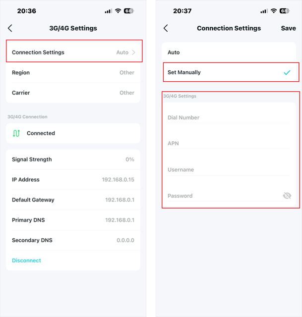 The method to create a new APN profile.