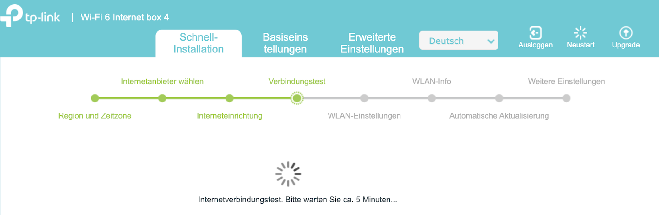 Internet-Test erfolgreich.