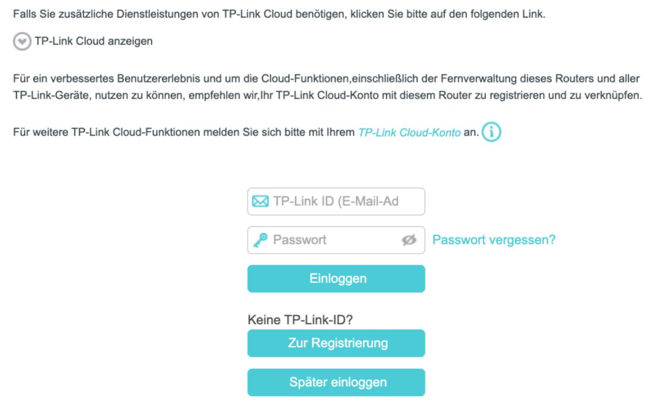 Konfiguration der TP-Link-ID