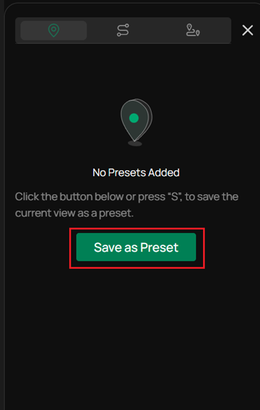 ‘Save as Preset’ button in the Preset module.
