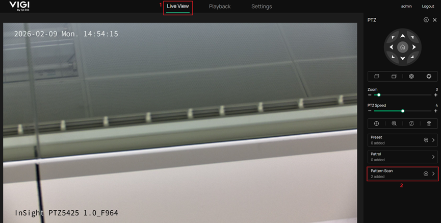 ‘Pattern Scan’ module on the ride side of the Live View page.