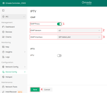 Enable IGMP Proxy on Controller.
