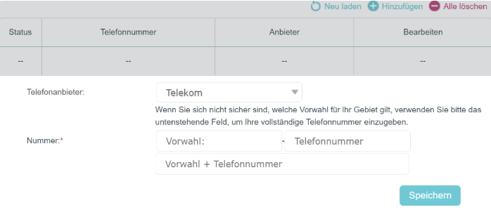 Telefoniekonfiguration