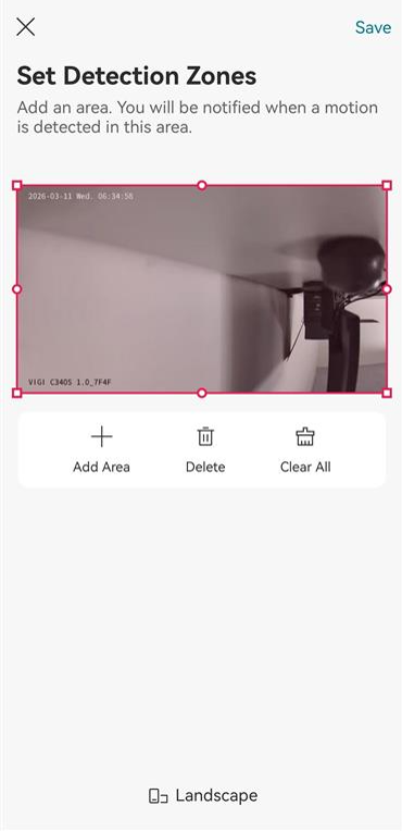 Display detection zone.
