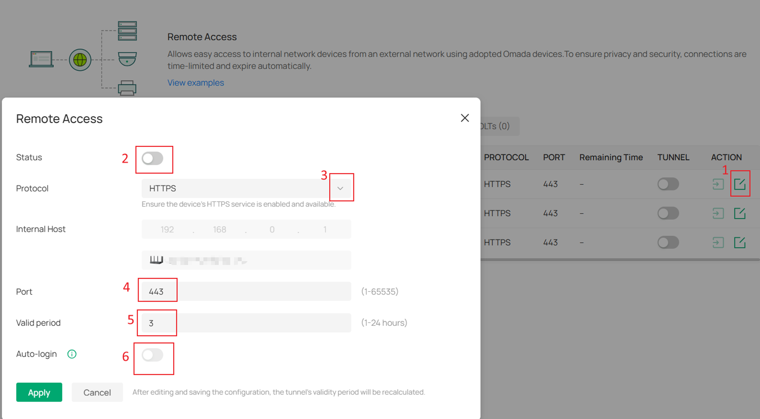 Show the editable parameters of the Device tab.