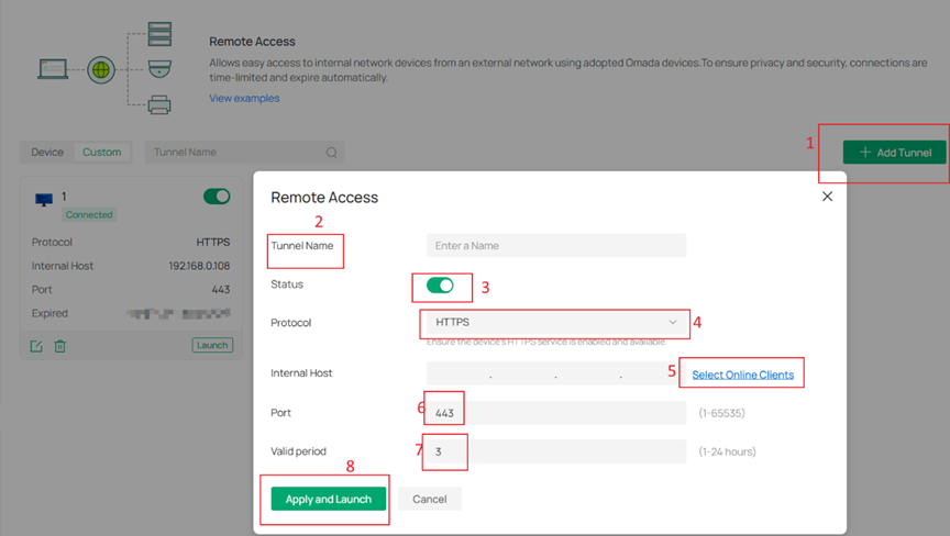 Show the editable parameters of the Custom tab.