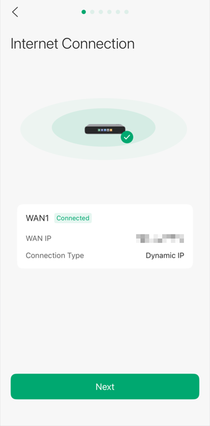 Show an example of a successful Internet connection.