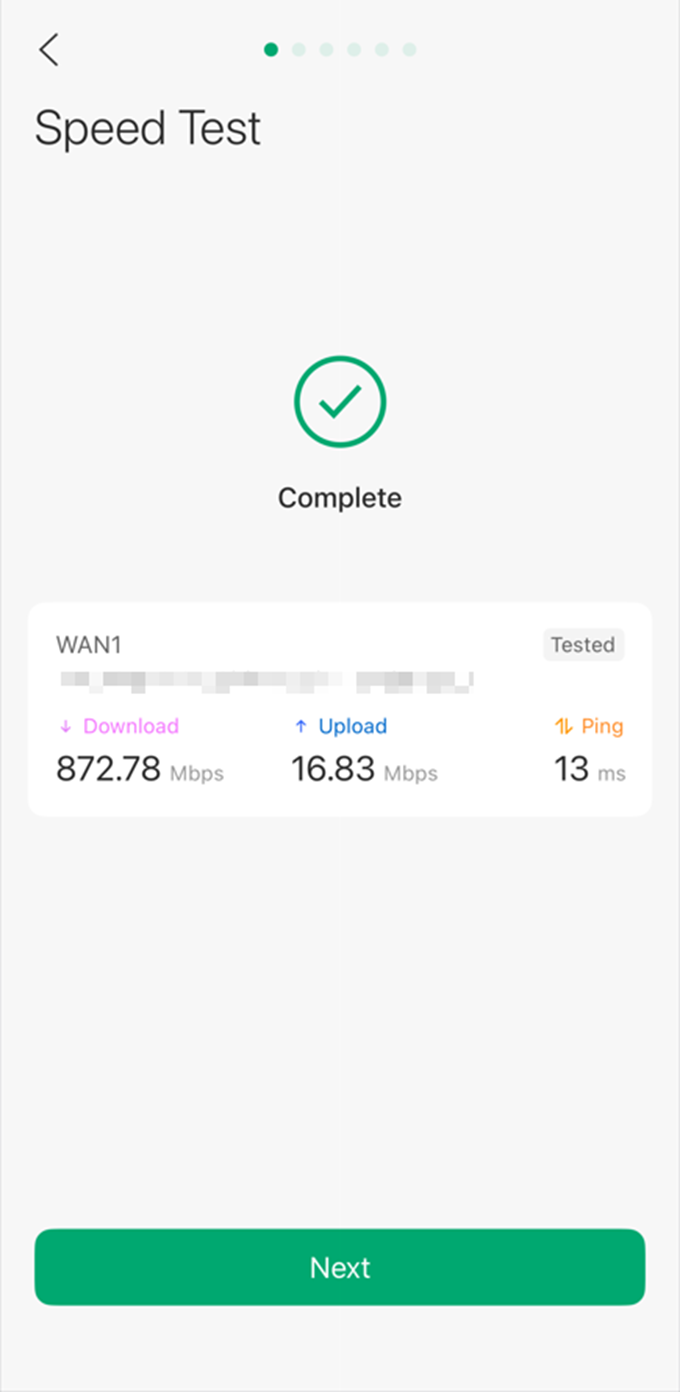 Show an example of an internet speed test.