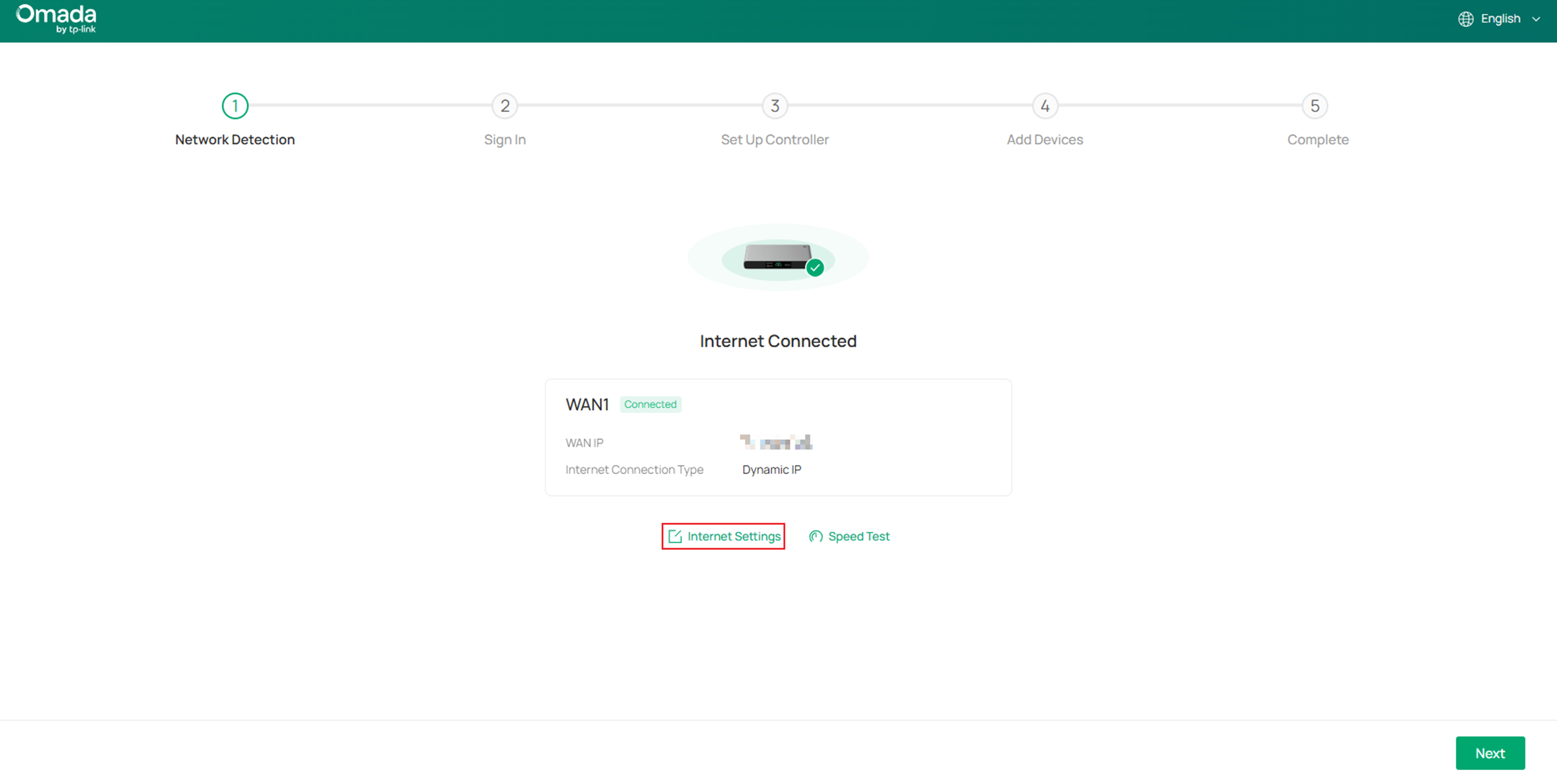 Show the entrance to configure more internet settings.
