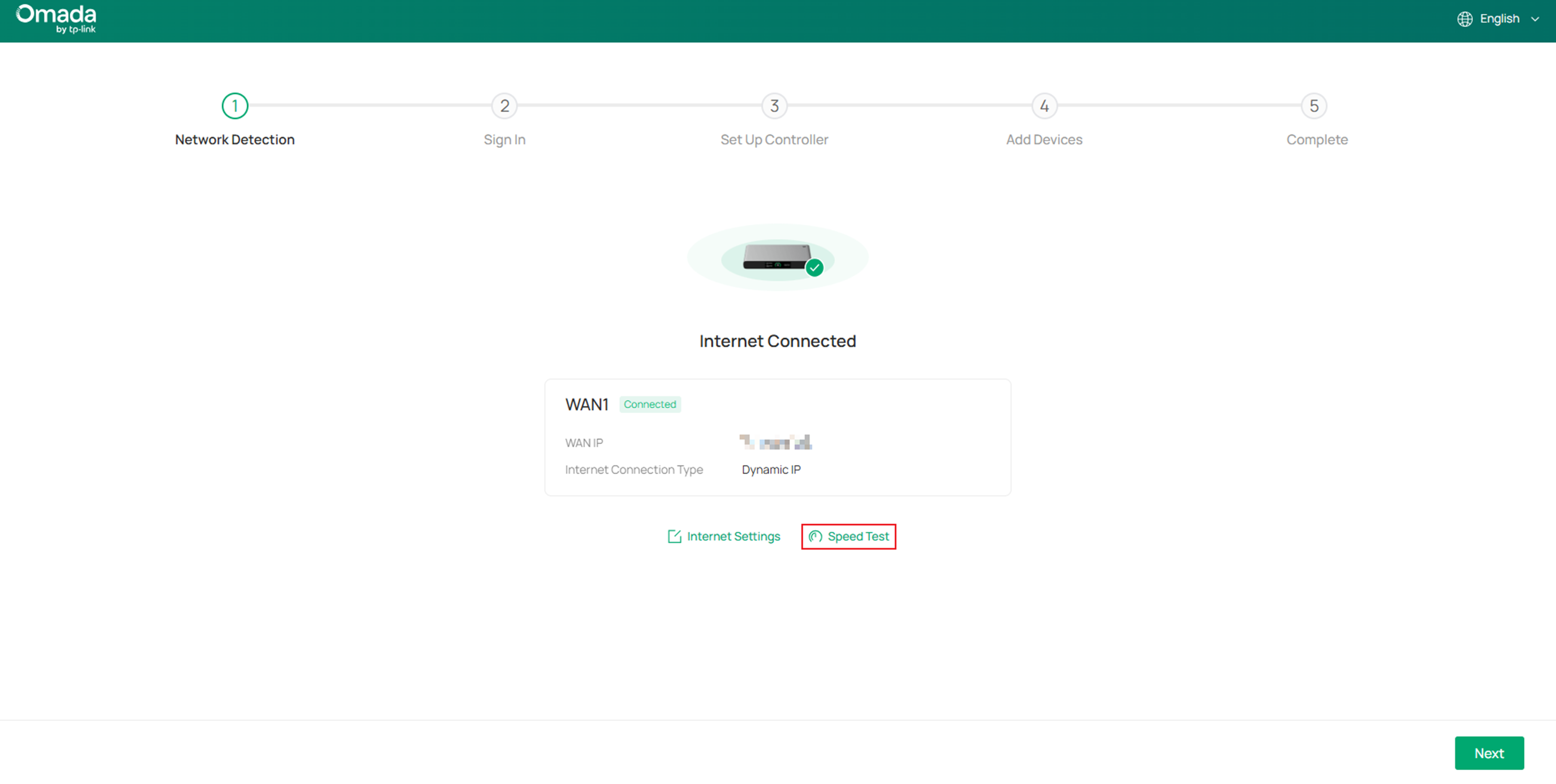 Show where to measure the internet speed.