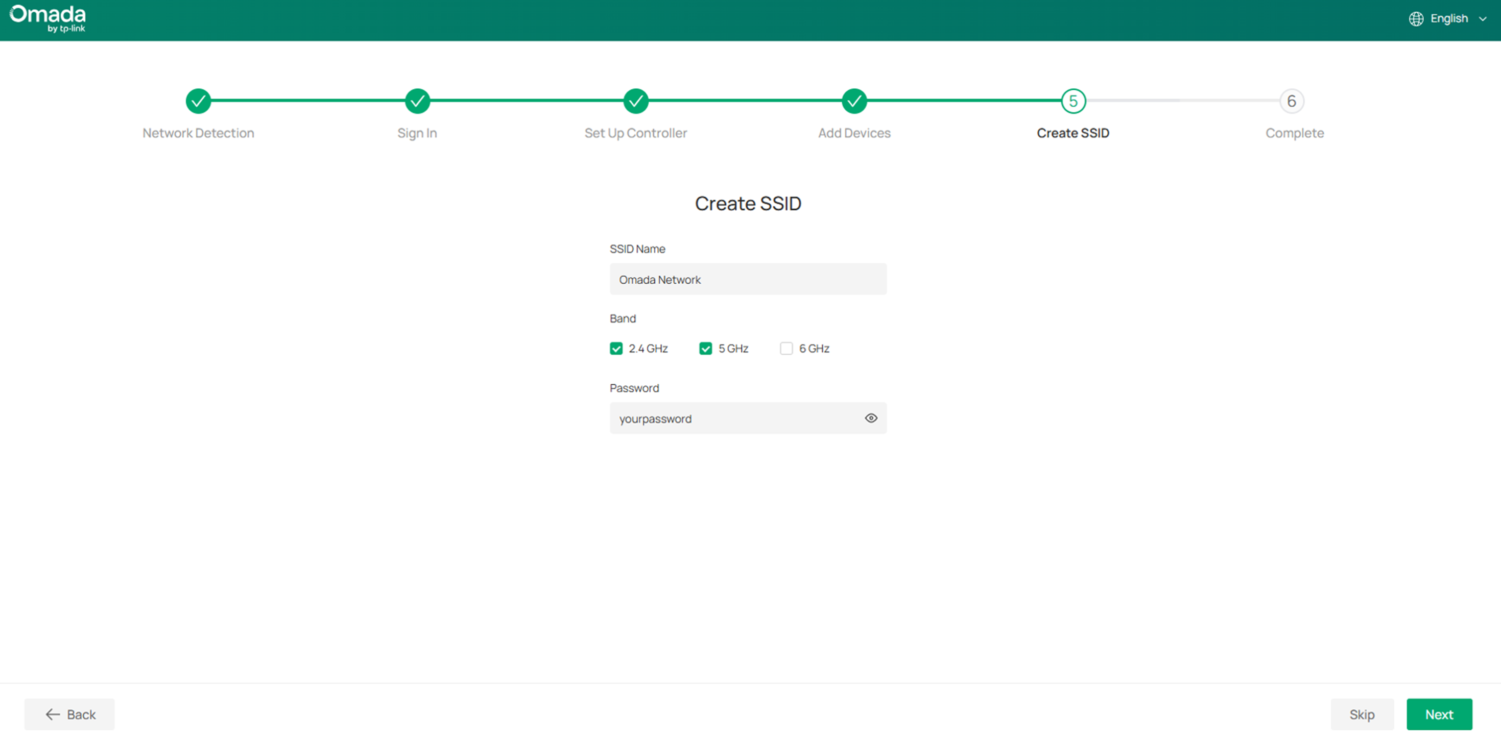 Show an example of creating a SSID.