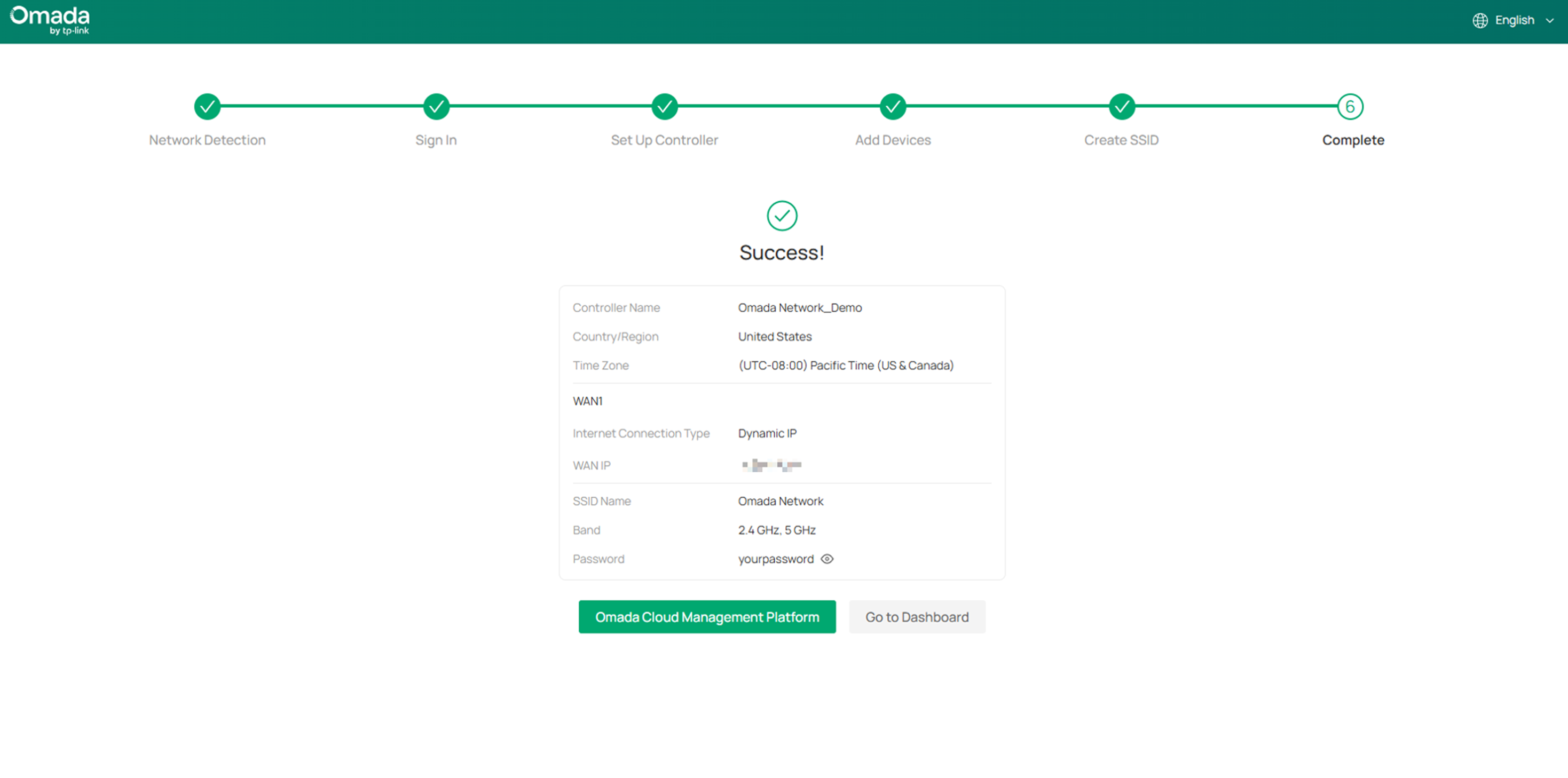 Show an example of completing the initial configuration.