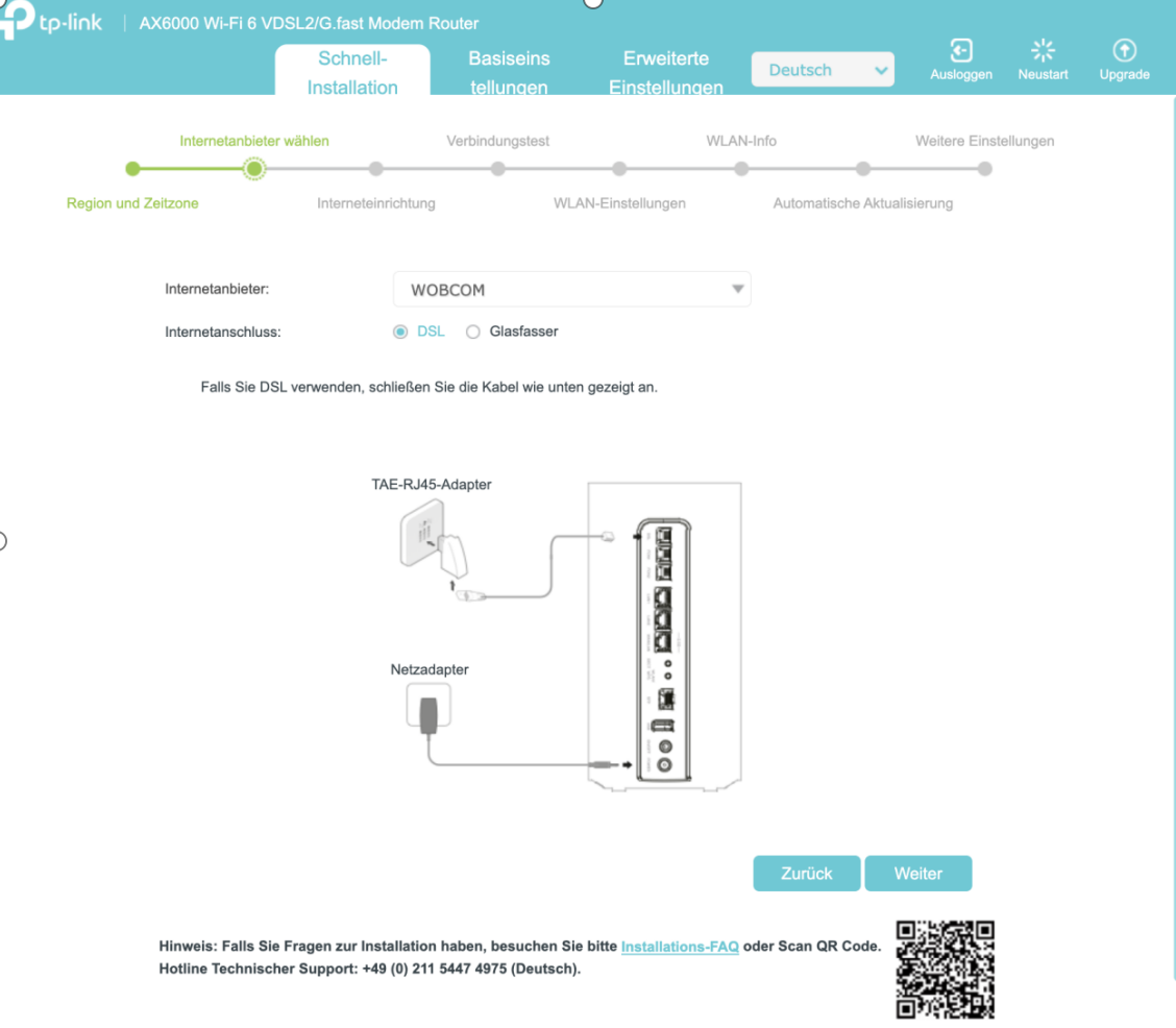 Schnittstelle für die ISP-Liste