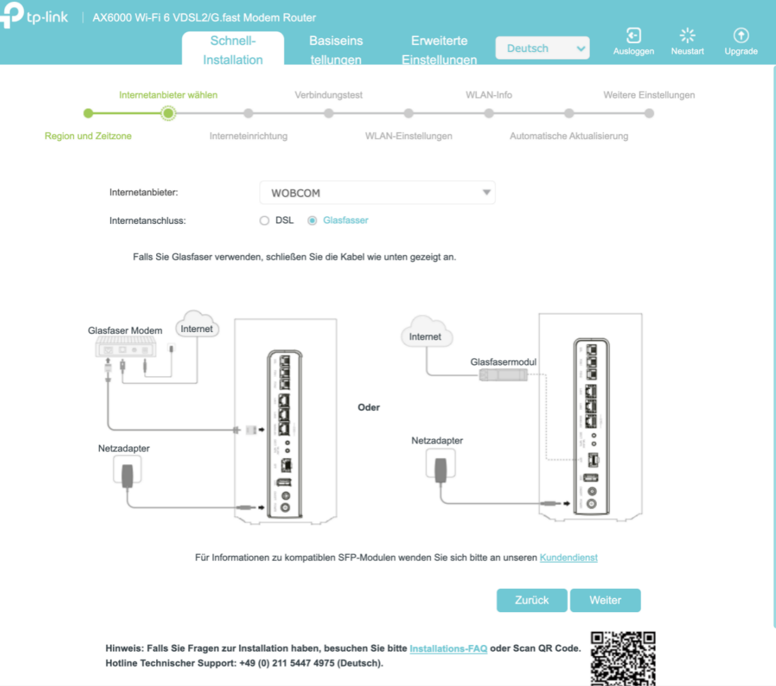 Schnittstelle für die ISP-Liste