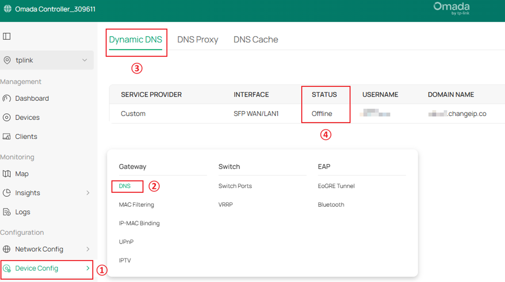 Check Dynamic DNS status on Controller.
