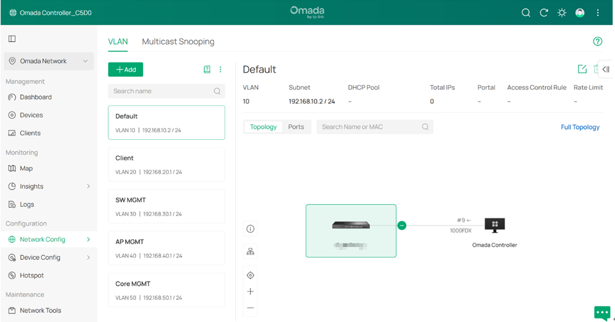 After changing, VLAN 1 has been disabled.