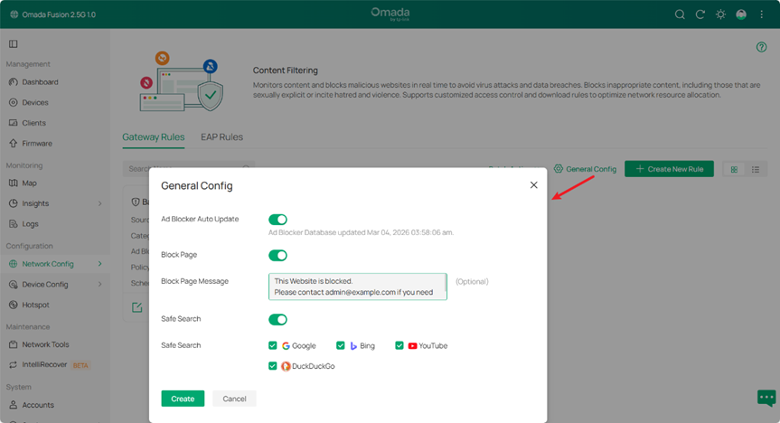 Display General Config.