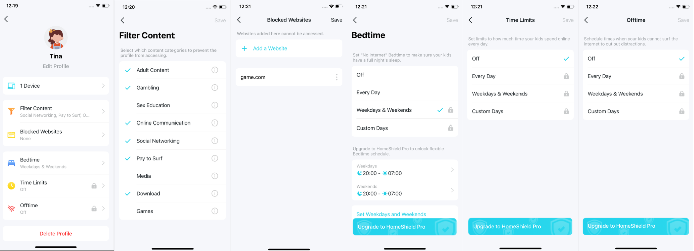 Parental Controls settings page in Deco app.