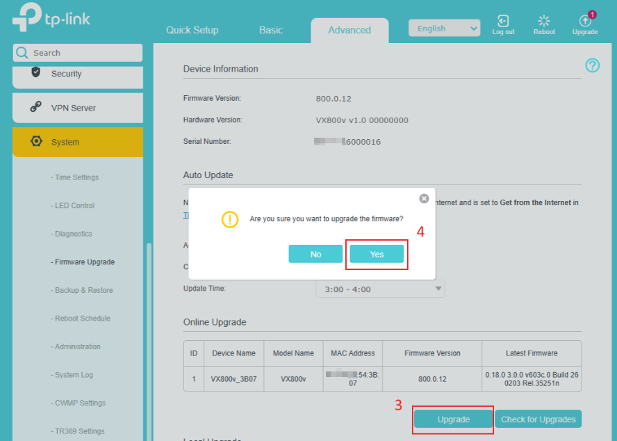 Click Yes in the pop-up window.