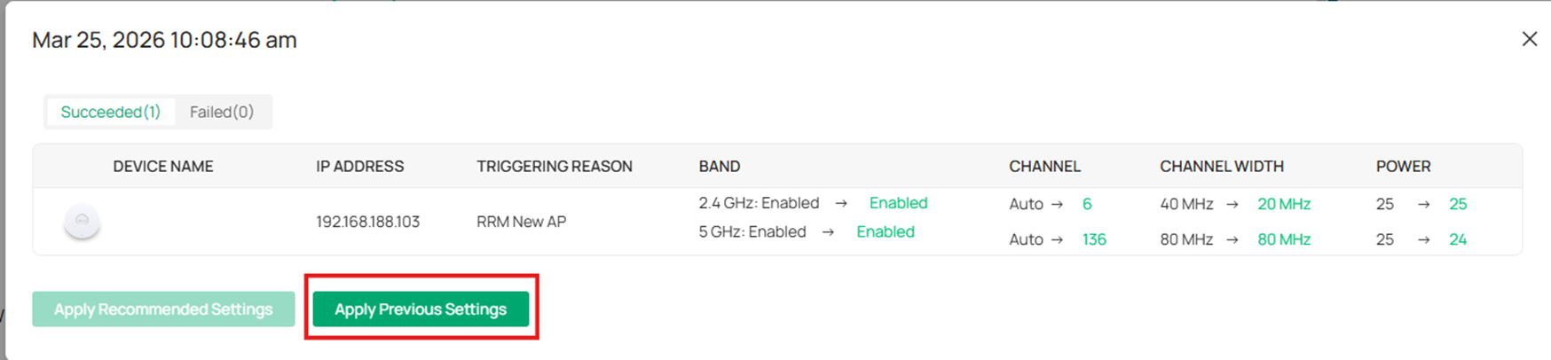Show apply settings buttons after optimization finished.